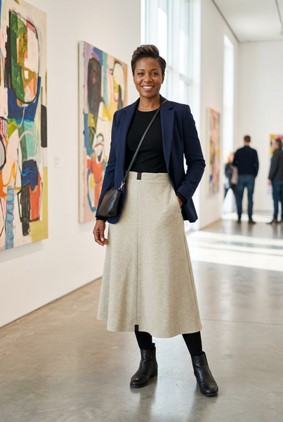 Sand Long Fleece Skirt