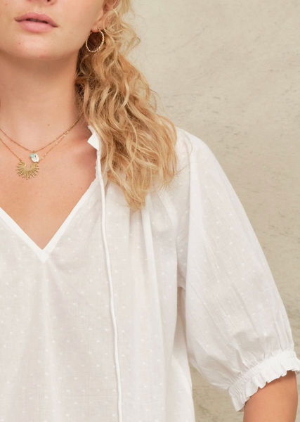 Lotta White Cotton Top,MABE - Shopidpearl
