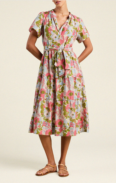 Luana Cotton Tarsila Bloom Midi Dress,Trovata - Shopidpearl