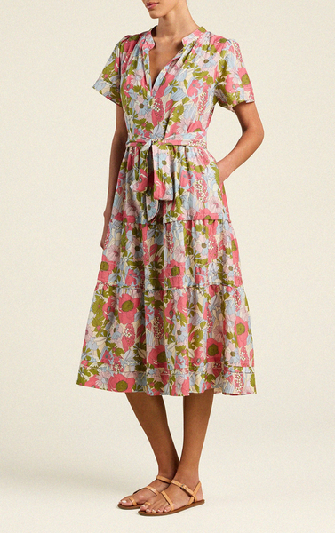 Luana Cotton Tarsila Bloom Midi Dress,Trovata - Shopidpearl