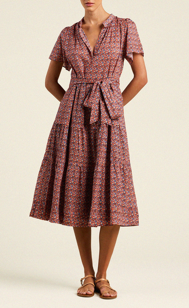 Luana Cotton Ditsy Floral Midi Dress,Trovata - Shopidpearl