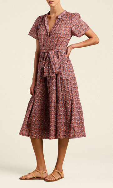 Luana Cotton Ditsy Floral Midi Dress,Trovata - Shopidpearl