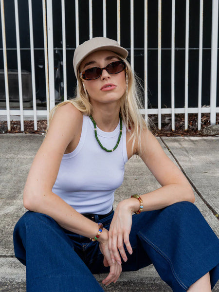 Martini Olive Beaded Necklace