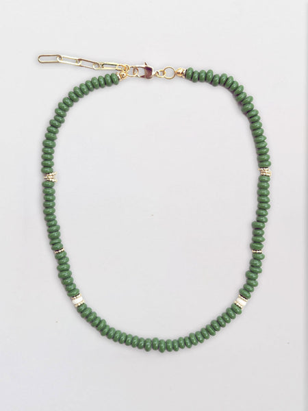 Martini Olive Beaded Necklace