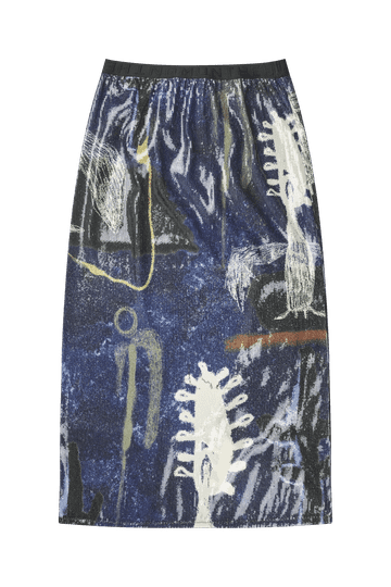 Lebane Artist Print Sequin Skirt
