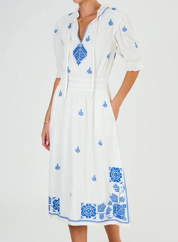 MABE EDRA EMBROIDERED MIDI DRESS,MABE - Shopidpearl