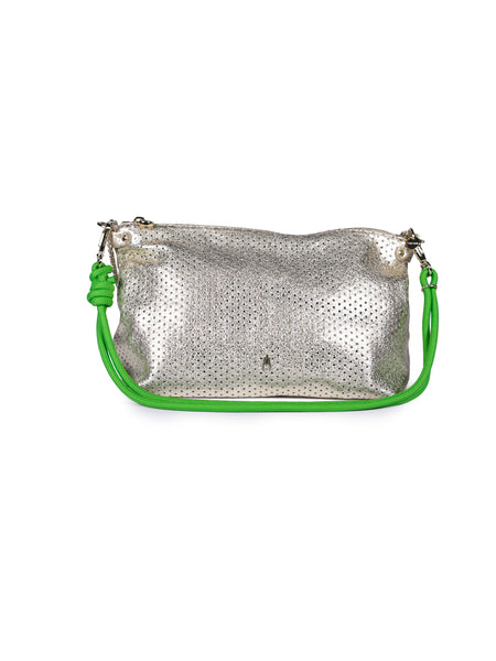 Mallow Perforated Gold Lamb Leather Medium Handbag,Craie Studio - Shopidpearl