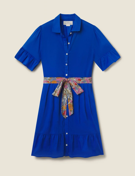 Martinique Cotton Cobalt Mini Dress,Trovata - Shopidpearl