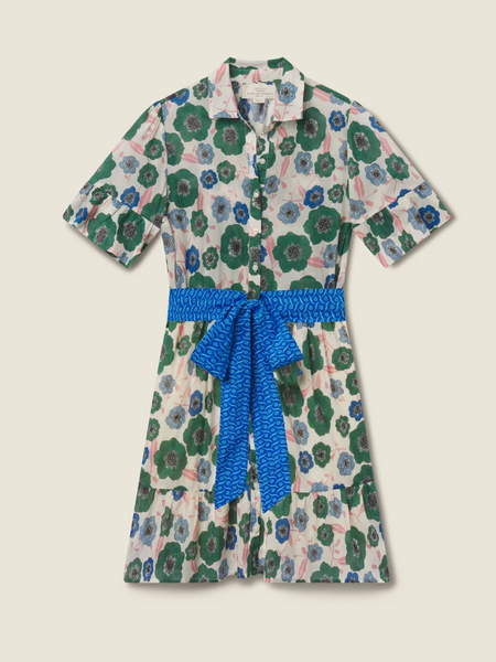 Martinique Cotton Floral Bloom Mini Dress,Trovata - Shopidpearl
