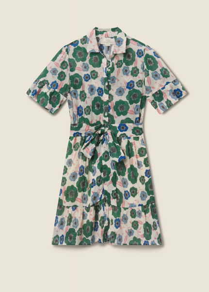 Martinique Cotton Floral Bloom Mini Dress,Trovata - Shopidpearl