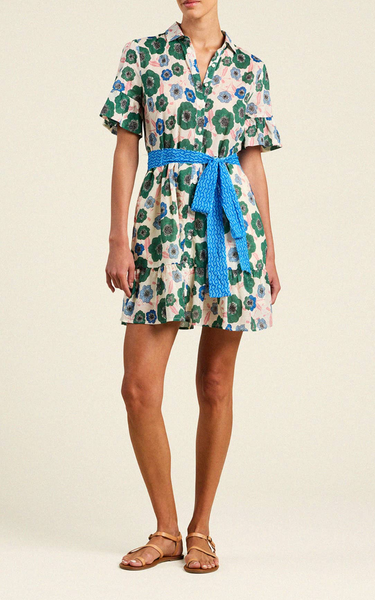 Martinique Cotton Floral Bloom Mini Dress,Trovata - Shopidpearl