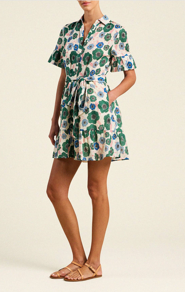 Martinique Cotton Floral Bloom Mini Dress,Trovata - Shopidpearl