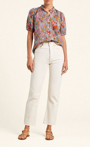 Mira Cotton Floral Blouse,Trovata - Shopidpearl