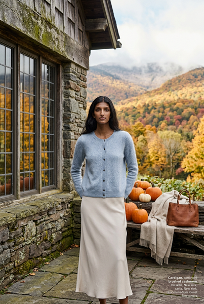 Ophelia Cardigan 100% Cashmere Sweater Paloma Blue