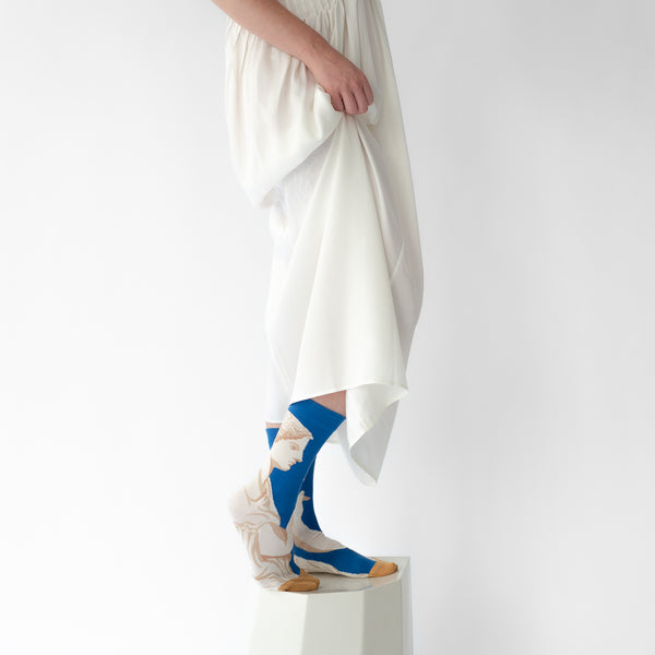 Cobalt Statue Socks - shopidPearl