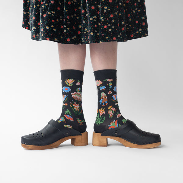 Tapestry Floral Cotton Socks