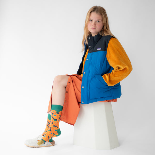 Emerald Orange Cotton Socks