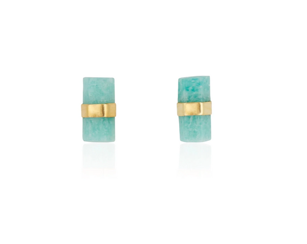 Layne Pillar Amazonite Stud Earrings