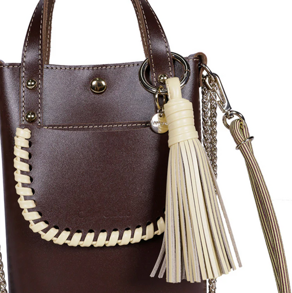 Ame Choco Vanilla Calf Leather Small Handbag,Craie Studio - Shopidpearl