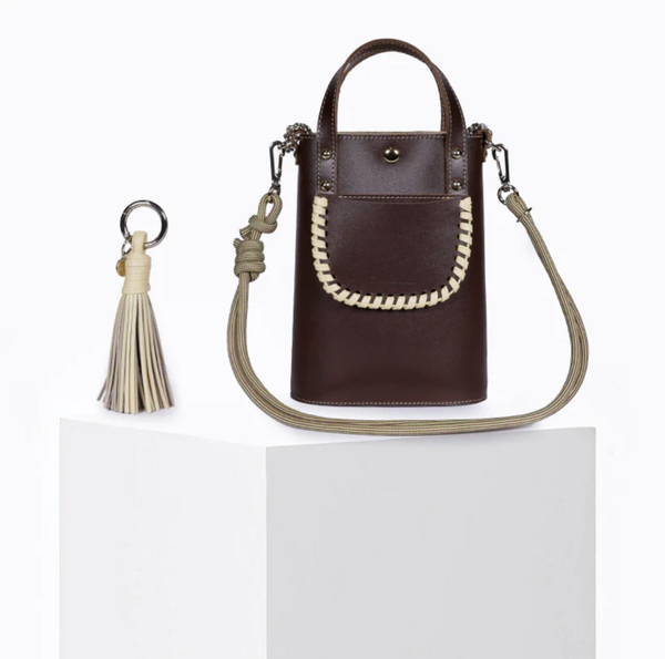 Ame Choco Vanilla Calf Leather Small Handbag,Craie Studio - Shopidpearl