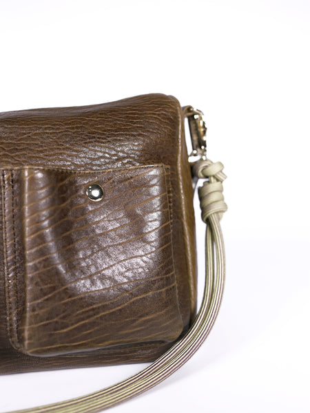 System Zip Top Pocket Handbag Umber