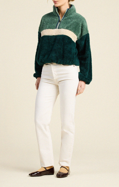 Casey Fleece Pullover Green Ponderosa