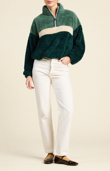 Casey Fleece Pullover Green Ponderosa