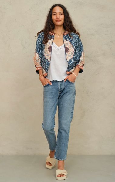 Ursa Print Embroidered Jacket,MABE - Shopidpearl