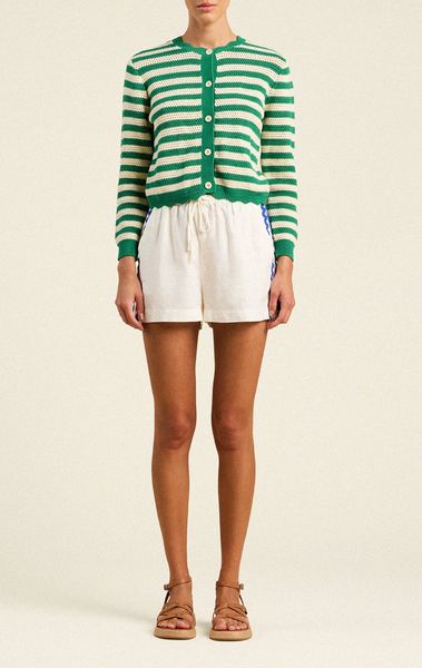 Vento Cotton Stripe Cardigan Sweater,Trovata - Shopidpearl