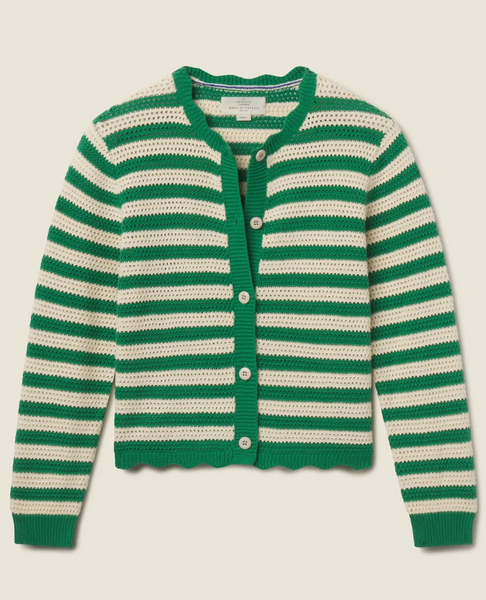 Vento Cotton Stripe Cardigan Sweater,Trovata - Shopidpearl