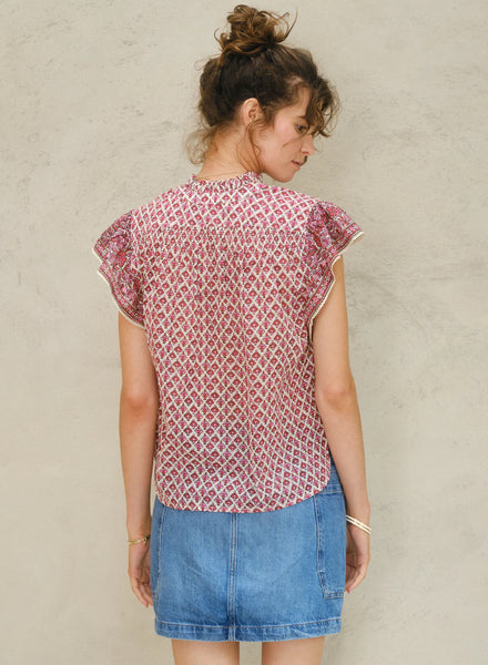 Viti Ruffle Print Top,MABE - Shopidpearl
