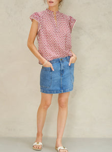 Viti Ruffle Print Top,MABE - Shopidpearl
