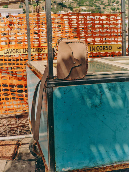 West Nubuck Hemp Calf Leather Small Handbag,Craie Studio - Shopidpearl