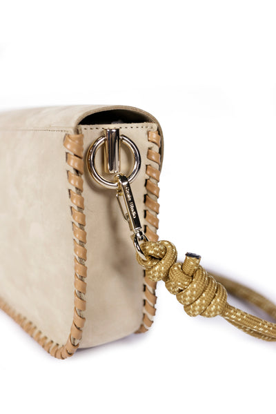 West Nubuck Hemp Calf Leather Small Handbag,Craie Studio - Shopidpearl