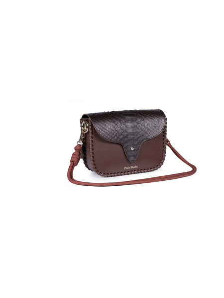 West Calf Leather Small Saddle Bag Choco Brown