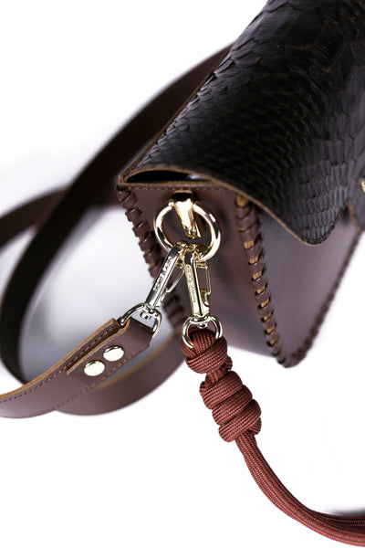 West Calf Leather Small Saddle Bag Choco Brown