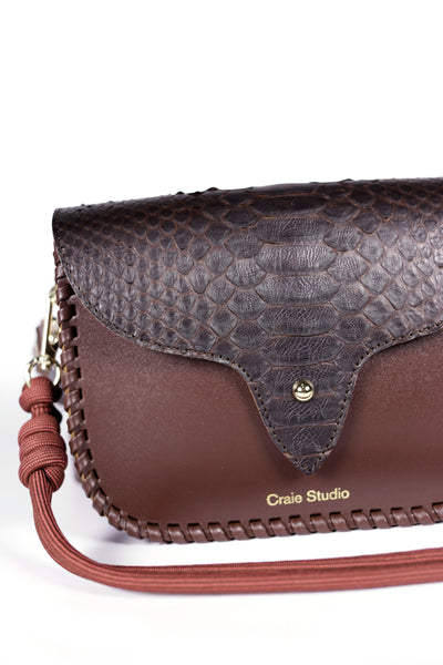 West Calf Leather Small Saddle Bag Choco Brown