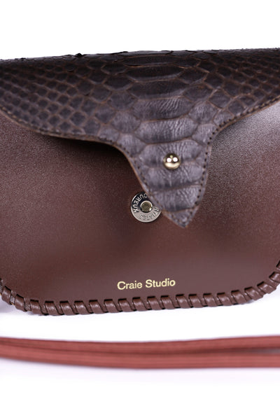 West Calf Leather Small Saddle Bag Choco Brown