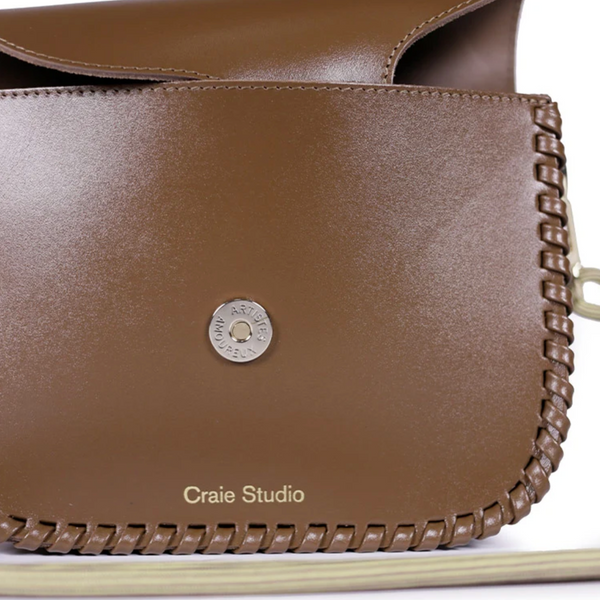 Wish Calf Leather Saddle Bag Bronzo Taupe