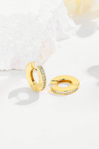 Classicharms Adara Gold Hoop Cubic Zirconia Earrings - shopidPearl