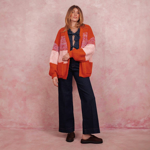 Janie Oversized Chunky Stripe Cardigan