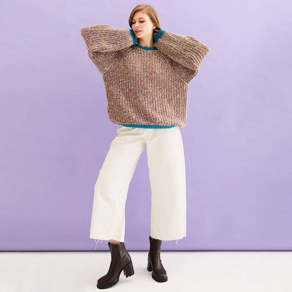 Marled Recycled Cotton Blend Debbie Sweater