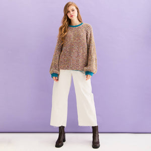 Marled Recycled Cotton Blend Debbie Sweater,Cara & The Sky - Shopidpearl