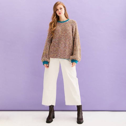 Marled Recycled Cotton Blend Debbie Sweater