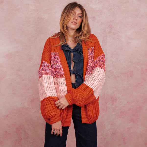 Janie Oversized Chunky Stripe Cardigan