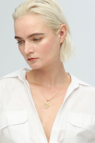 Classicharms Gold Wheel of Fortune Necklace - shopidPearl