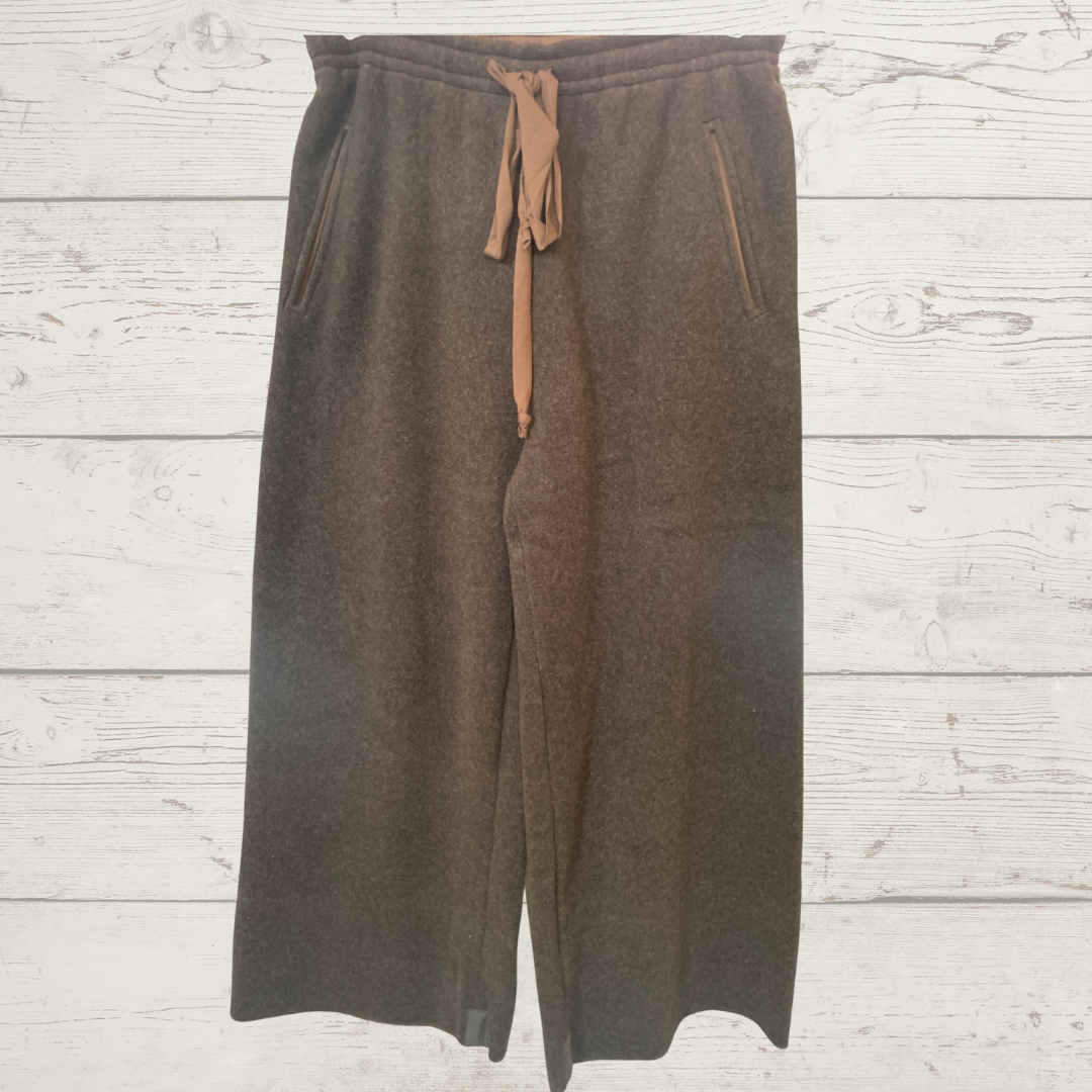 Brown Fleece Crop Trouser