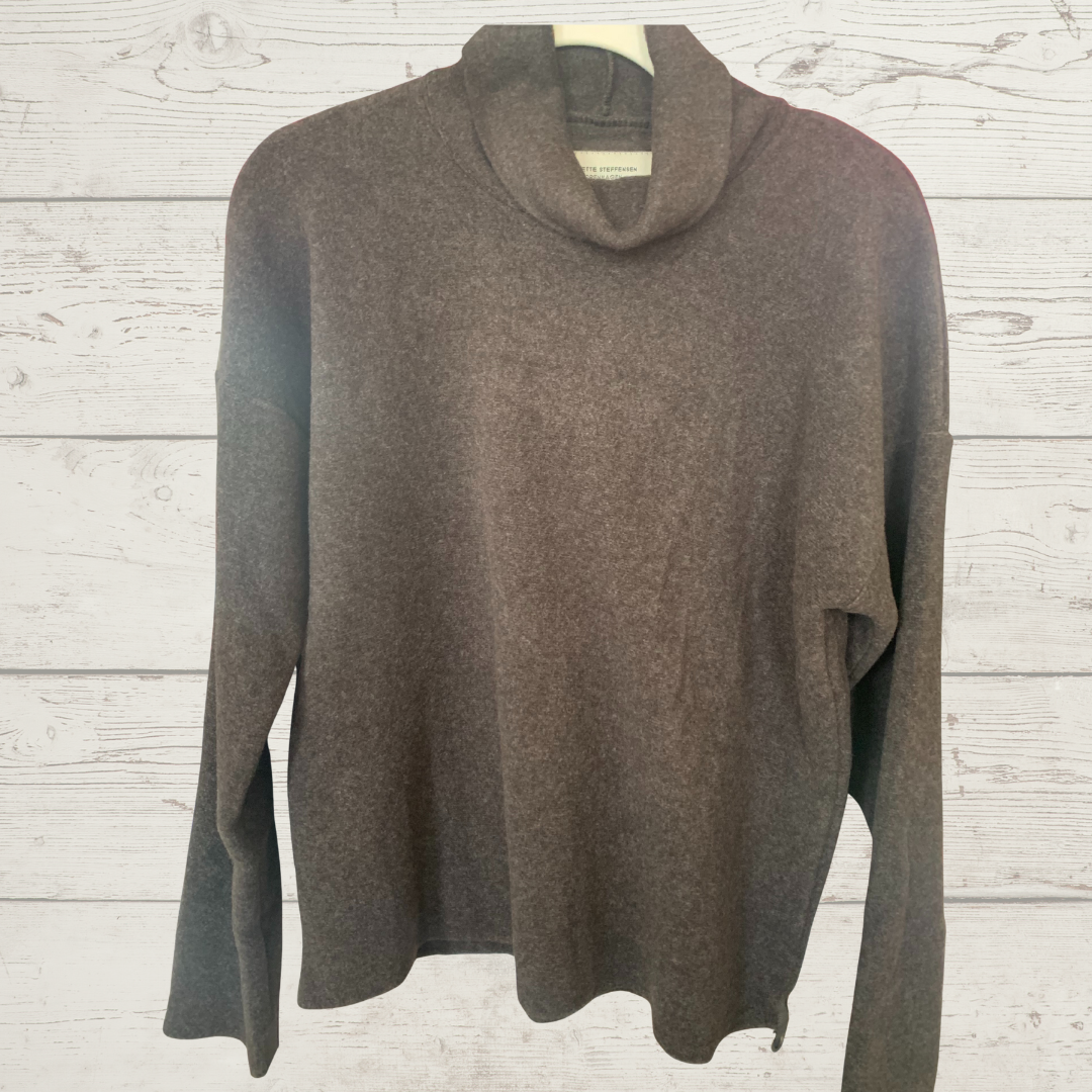 Brown Fleece High Neck Blouse