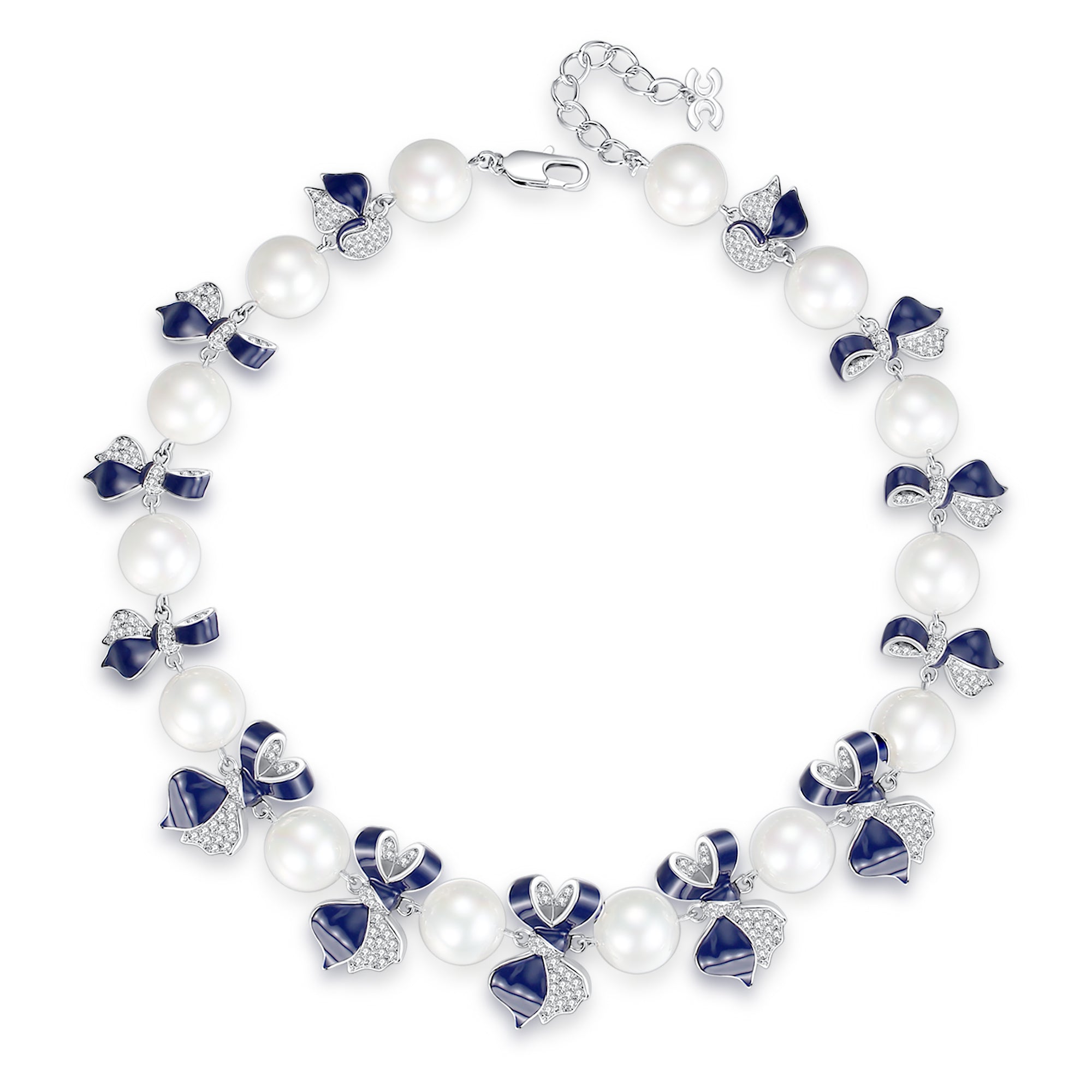 Classicharms Blue Enamel Butterfly Necklace - shopidPearl