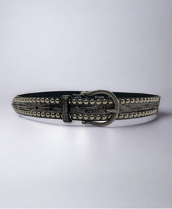 Metallic Stud and Snake Skin Belt - idPearl